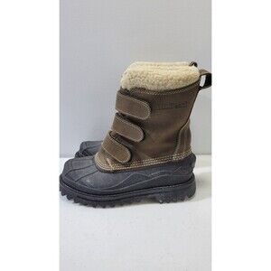 Vtg. L.L. Bean Winter Boot Women 7 Leather Upper with Straps Wool Liner